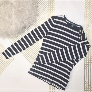 Ralph Lauren Striped button down shoulder top